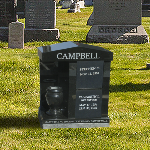 Campbell black headstone