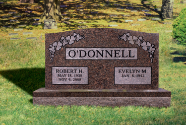 Double headstone with name "O'Donnell"